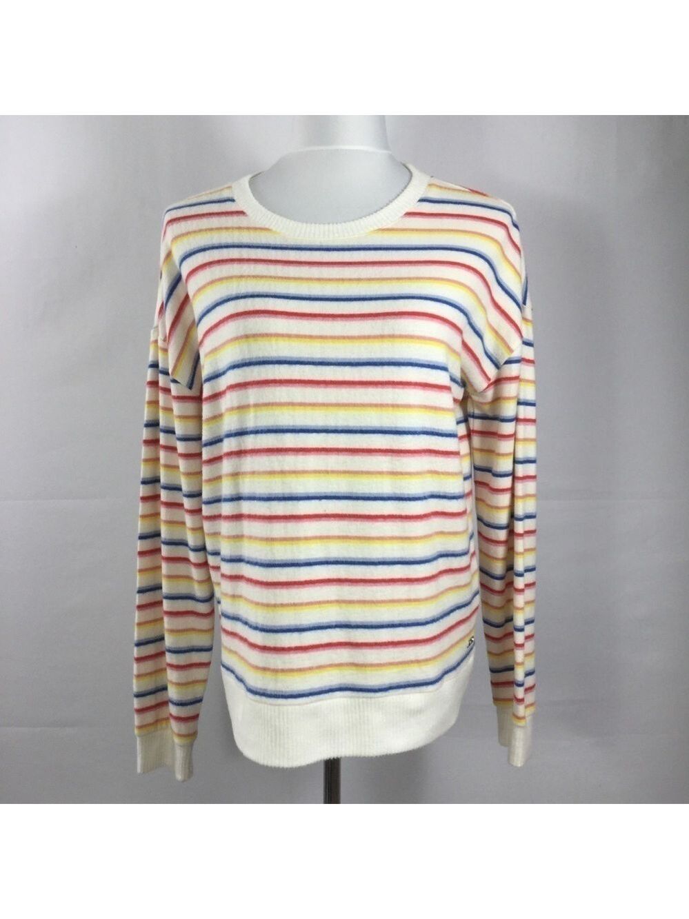MNY Marc New York Performance Multi Color Rainbow Striped Sweater Size L